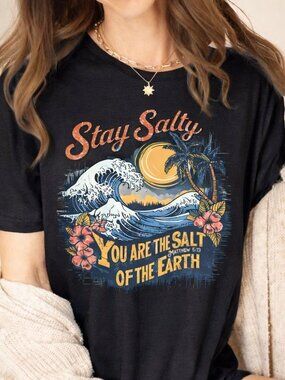 Stay Salty Beach Shirt, Christian Bible Verse Graphic Tee